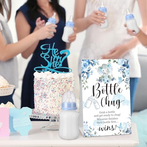 TrelaCo 20 Pcs Bottle Chug Game, Elephant Theme Baby Shower Favors, Blue - Image 5