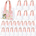 Clysee 24 Pcs Clear Gift Bags Daisy Pattern Transparent PVC Tote,Pink by Clysee