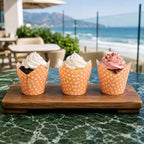 Restaurantware Panificio 1.2 Ounce Round Paper Cups 200 Polka-Dot Printed Baking Liners - Durable Disposable Orange Paper Baking Cups Withstands Up To 425F Ideal For Eclairs And Cupcakes - Image 4