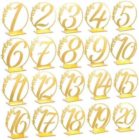 Wedding Table Numbers 20 Pcs Table Numbers With Base Gold Watch Blank Wedding Golden Party Banquet(Golden) by Unknown
