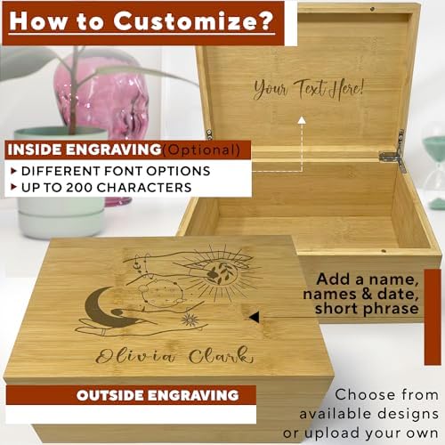Witchy Gifts for Women, Personalized Crystal Stone Storage Box - Image 3