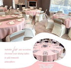 Showgeous 90 Inch Pink Round Tablecloths, Polyester Table Covers - Image 3