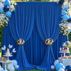 20×14 ft Royal Blue Wrinkle Free Backdrop Curtain, Soft Silky Polyester Wedding Drapes 4 Panels 14ft Height Photo Backdrop Curtains for Parties Birthday Baby Shower Photography Background Cloth by ENJOYYOURPARTY