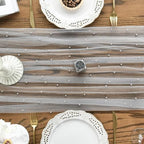 Artoid Mode 6-Pack Pearl Grey Gauze Table Runner 10FT Home Decor - Image 4