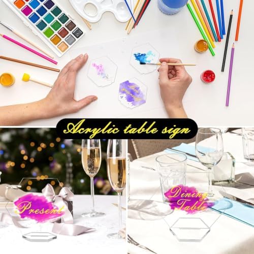 32 Sets Hexagon Acrylic Blank With Stand - Image 5
