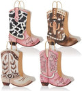 Tioncy 24 Pcs Cowboy Boot Paper Gift Bags, Assorted Style, Brown and Pink by Tioncy