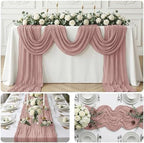 20 Pack Dusty Pink 17 x 108 Inch Cheesecloth Table Runner - Boho Gauze Sheer Fabric for Wedding Baby Shower Party Home Decor - Image 7