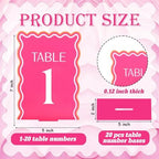 Wedding Acrylic Table Number 1-20 with 20Pcs Stands Pink & Orange, 5"x7" Elegant Place Card Centerpiece Decorations for Indoor Outdoor Wedding Bridal Shower Anniversary Party Reception - Image 6