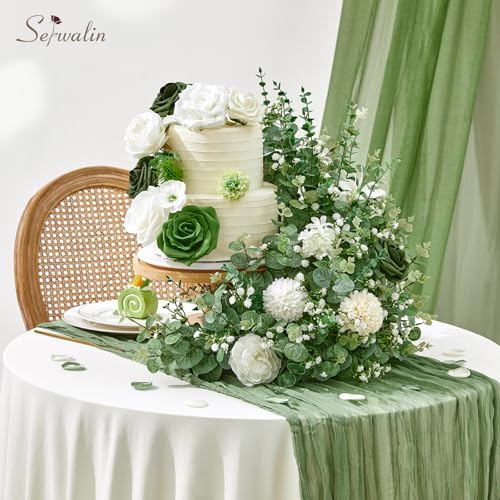 Serwalin 50PCS Mixed Eucalyptus Greenery Stems & Baby's Breath Flowers Bulk - Image 2