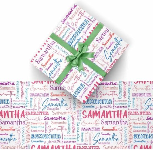 AOFUN Custom Gift Wrapping Paper Funny Birthday Wrapping Paper With Name Logo Baby Girl Wrapping Paper Baby Shower Personalized Gift Wrapping Paper 3 Rolls 58" x 23" - Image 2