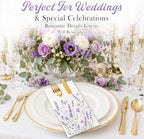 Lavender Linen Feel Pocket Napkins for Wedding Decor Cocktail Party - Image 2