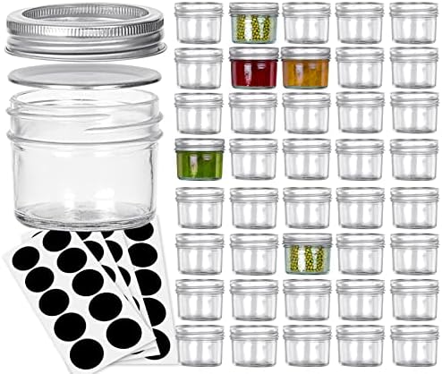 VERONES 40 PACK Mason Jars, 4OZ Canning Jars With Regular Lids and Bands by VERONES