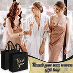 Sweetude 30 Thank You Non Woven Gift Bag, 11 x 12 x 5 Inch, Black - Image 6