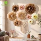 Alecono 9 Pcs Giant Paper Flowers Decorations for Wall (24", 20", 14") - Image 3