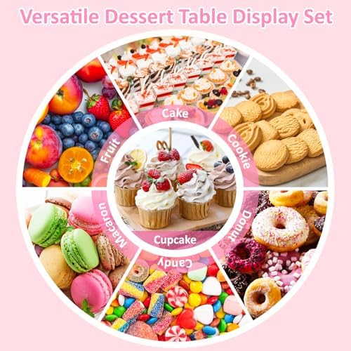 VISCOO 36 Pack Cupcake Stand, Dessert Table Display Set,Tiered Tray Stand - Image 7