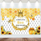 Fabric 10x7ft Bee Baby Shower Photography Background A Sweet Little Bee is on The Way Sweet Honeycomb Sunflower Backdrop Newborn Gender Reveal Party Decor Cake Table Banner Supplies by NECSOLE