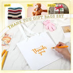 Windyun 50 Pcs Square Paper Gift Bags with Handle 10 x 10 x 10'' Large Favor Bag with DIY Thank You Tag for Wedding Christmas Bridal Shower Bridesmaid Birthday Party (White) - Image 6