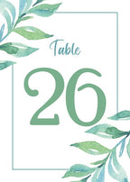 Green Leaf Wedding Table Number Cardss 1-100 Double Sided For Reception Event Party Baby Shower Birthday 4x6 by Unknown
