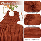 15 Pack Terracotta Cheesecloth Table Runner 17 x 108 inch Cheese Cloth Table Runners 9ft Terracotta Table Runner Rustic Romantic Sheer Gauze Runner for Wedding Party Baby Shower Table Decoration - Image 3