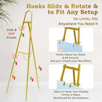 57"– 42" Height Adjustable Gold Easel Stand for Signs, Lockable at Any Height – 4 Hooks, 3 Display Modes, Easel with Design Templates – Ideal for Wedding Welcome Sign, Parties, Art & Retail Display - Image 4