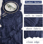 16 Pack Navy Blue Cheesecloth Table Runner 20 x 120 inch Gauze Table Runners 10 FT Long,Semi Sheer Boho Cheese Cloth Fabric Table Runner Bulk for Wedding,Party,Baby Shower,Bridal Shower Decoration - Image 3