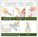 MTLEE 16 Sets Wedding Candle Favors with Lids Dried Flowers,Green - Image 3
