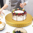 Wenqik Gold Metal Cake Stand 18 Inch with Cutting & Spatula - Image 5