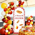 ZestZing Hot Dog Birthday Party Decorations Arch Backdrop Covers and Balloon Garland Arch Kit, A Weenie Bit Older BBQ Cookout Theme Photography Background for Women Girls Birthday Party Decor Supplies - Image 2