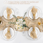 Cloth Napkins Set of 12 Beige Napkins 20x20inch Cheesecloth Napkin Rustic Boho Gauze Washable Dinner Napkin Cloth Bulk for Wedding Party Bridal Baby Shower Thanksgiving Table Decor - Image 6