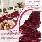 18 Pack Cheesecloth Table Runner 10FT Burgundy Red Table Runner Boho Gauze Cheese Cloth Table Runners Long Rustic Sheer Table Decorations for Wedding Party Baby Bridal Shower Birthday Holiday Home - Image 6