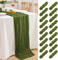 18 Pack Olive Green Cheesecloth Table Runner 21.5x120 Inch,Semi Sheer Boho Gauze Cheese Cloth Fabric Table Runners 10 FT Long for Wedding Party Baby Shower Birthday Home Decor by Unknown