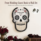 Wedding Guest Book Alternative, Personalized Gothic Skull Drop Box - Image 3