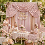 12ft x 10ft Dusty Pink Backdrop Curtains for Parties, Wrinkle Free 2 Panels Photo Backdrop Drapes Back Drop Cloth for Wedding Birthday Photography Background Decor - Image 5