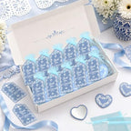 50 Set Cielito Lindo Mexican Baby Shower Party Favors, Heart-Shaped Mirrors with Organza Bags & Thank You Cards, Blue Talavera Party Gifts Bulk for Guests Bridal Shower Wedding Gender Reveal Party - Image 5