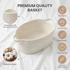 6Pcs Small White Woven Basket Valentines Empty Gift Basket - Image 3