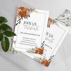 Canopy Street Indie Autumn Floral Bridal Shower Personalized Invitations / 25 Boho Custom Invitation With White Envelopes / 5 x 7 Party Invites/Made In The USA - Image 3