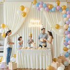 20x10FT Backdrop Curtains with Rod Pockets - Wrinkle Free Photo Stage Backdrop 4 Panels Curtains Drapes for Photography Wedding Party Baby Shower Decorations (Beige) - Image 4
