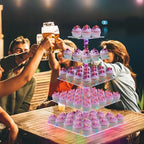 YestBuy Cupcake Stand – 5 Tier Premium Cupcake Holder – Acrylic Cupcake Tower Display – Cady Bar Party Décor – Acrylic Display for Pastry + LED Light String – Ideal for Weddings, Birthday (Colorful) - Image 3