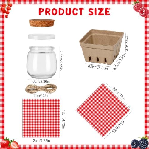 20 Pack Farmers Market Bridal Shower Party Favors 3.4 oz Mini Jam Jars - Image 2