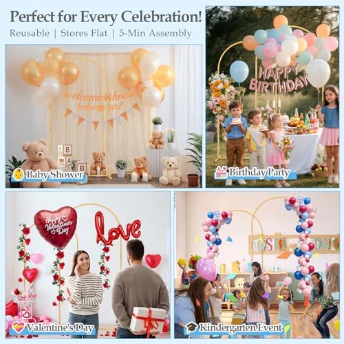7.2FT 6FT Wedding Arch Backdrop Stand with Base Set of 2 - Image 6