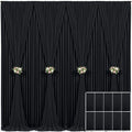 10 Panels Black Backdrop Curtain for Parties Wrinkle Free Black Photo Curtains Backdrop Drapes Fabric Decoration for Birthday Party Wedding 50ft(W) x 10ft(H) by Tao-GePartyDecorations