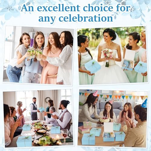 6 Set Baby Shower Prizes for Winners Gifts Baby Shower Guest Gifts Soap Pen Glass Tumbler Notebook Gift Box Packaging Wedding Bridal Game Prizes Gift Box Party Favors (Blue,Classic) - Image 6
