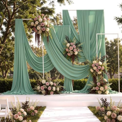 10 ft x 20 ft Sage Green Backdrop Curtains for Parties, Wrinkle Free Sage Green Photography Backdrop Drapes for Wedding Boys Birthday Baby Shower Bridal Shower Party - Image 3