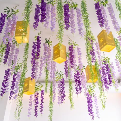 Yinder 33 Pcs Purple Princess Party Decor Princess Sun Ceiling Decor - Image 4