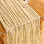 DeZerlor Champagne Cheesecloth Table Runners 12 Pack Summer Boho Runners - Image 4