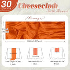 30 Pack Orange Cheesecloth Table Runner 17 x 108 inch Cheese Cloth Table Runners 9ft Orange Table Runner Rustic Romantic Sheer Gauze Runner for Wedding Party Baby Shower Table Decoration - Image 2