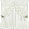 4 Panels Ivory Backdrop Curtain for Wedding Parties Wrinkle Free Ivory Photo Curtains Backdrop Drapes Fabric Decoration for Baby Shower Photoshoot 20ft(W) x 10ft(H) by Tao-GePartyDecorations