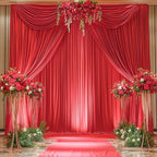 10ftx12ft Red Backdrop Curtains for Wedding Party 2 Panels 5×12FT Tall - Image 5