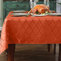 SASTYBALE Fall Rectangle Jacquard Tablecloth, Rust/Burnt Orange, 60"x120" by SASTYBALE