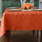 SASTYBALE Fall Rectangle Jacquard Tablecloth, Rust/Burnt Orange, 60"x120" by SASTYBALE